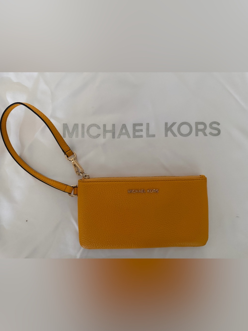 Michael Kors Yellow Leather Wristlet Clutch